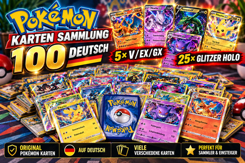 Pokemon karten sammlung 100 - karten,