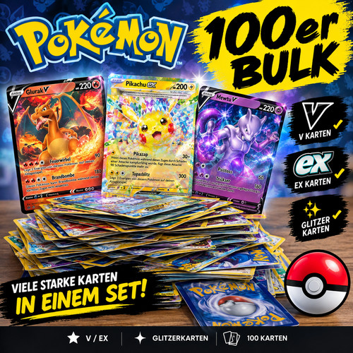Pokemon karten sammlung 100 - karten,