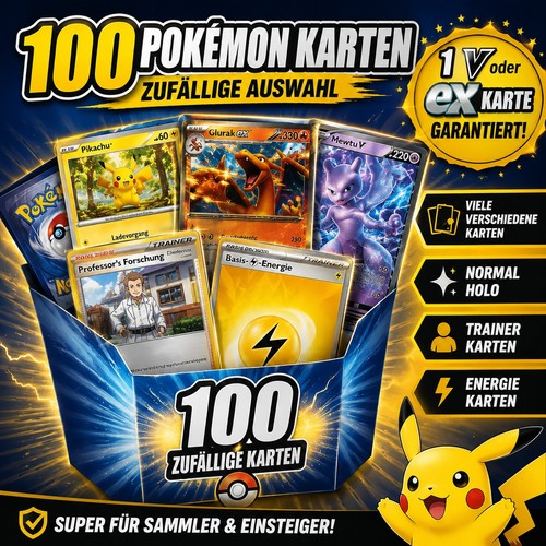Pokemon karten sammlung 100 - karten,